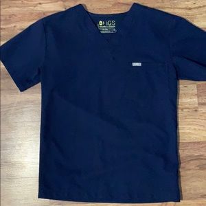 Men’s XS Figs Scrub Top Navy